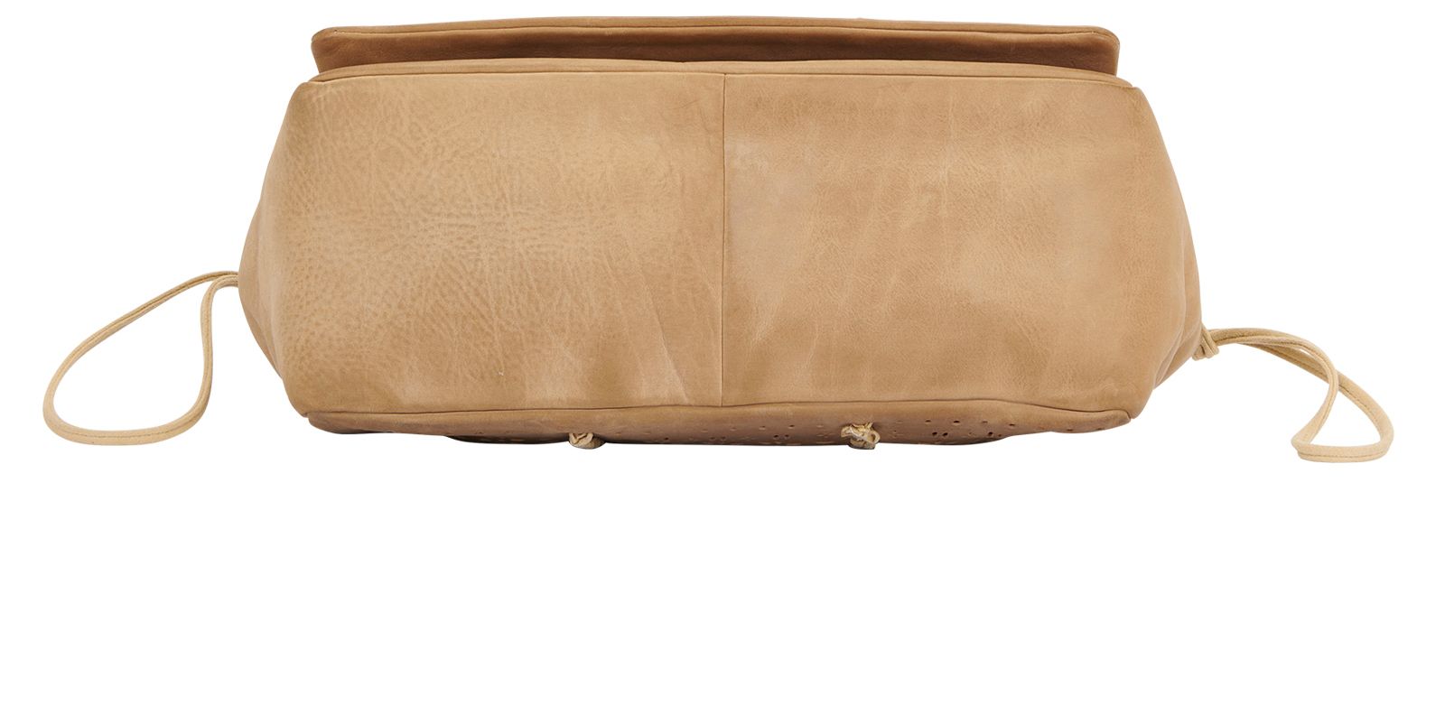 CC Logo Drawstring Flap Bag, &pound;1,030, Handbags, Brown, Suede, Top view